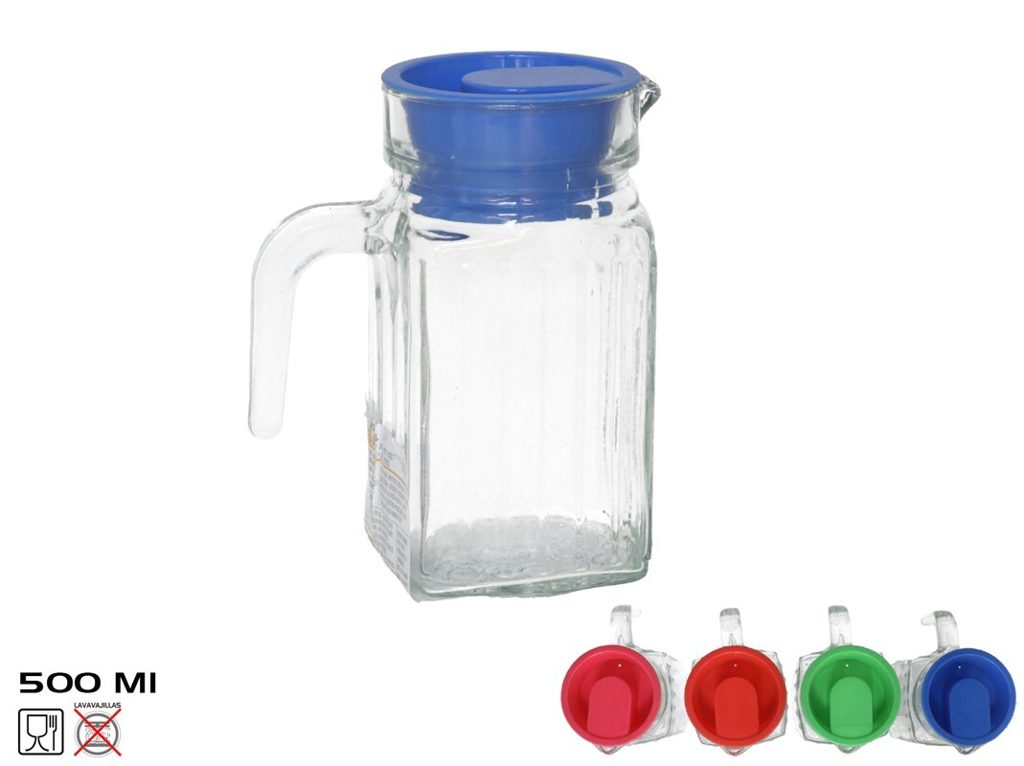 [149962] JARRA CRISTAL LUISA TAPA COLORES 500 ML