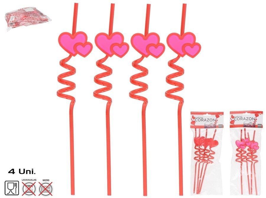 [149968] CAÑITAS CORAZON 17 CM 4 UDS