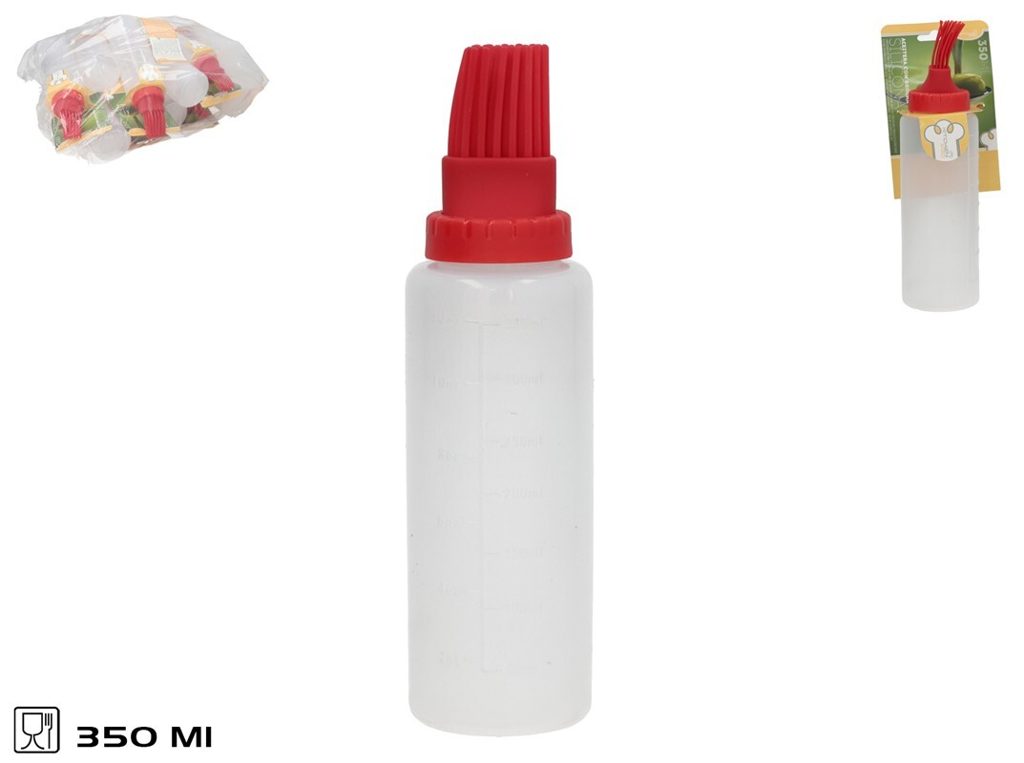 [150004] ACEITERA SILICONA CON BROCHA ROJO 350 ML