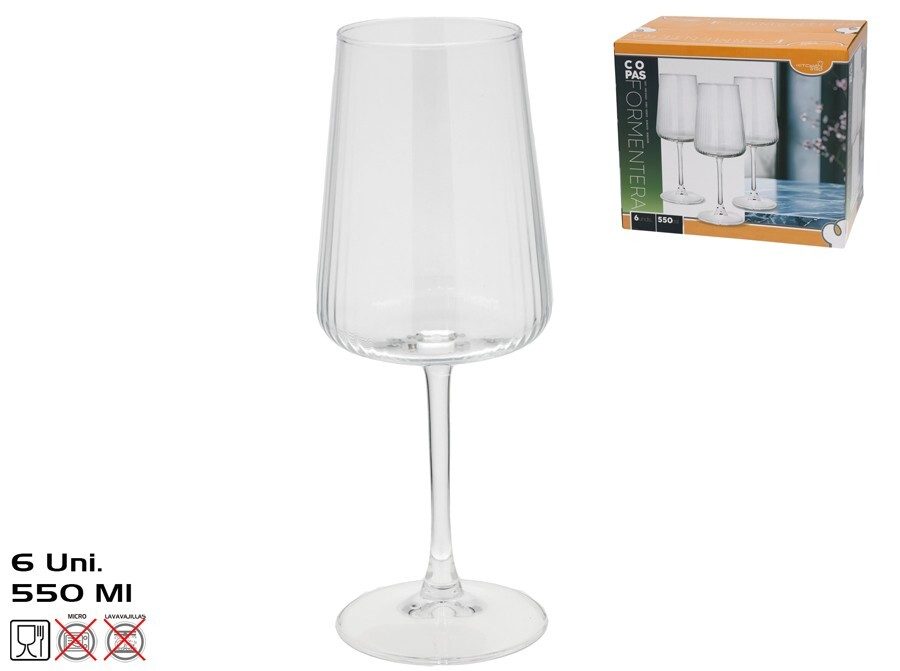 [150028] COPA CRISTAL FORMENTERA 550 ML 6 UDS