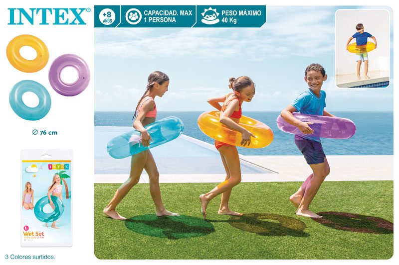 [28763] Flotador Transparente Colores Intex 76 CM