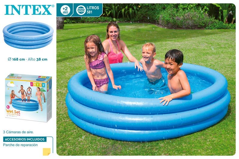 [43287] Piscina Hinchable 3 Aros Azul 168 x 38 CM Intex