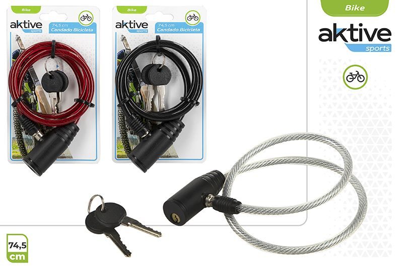 [76397] Candado Bicicleta Cable Acero 74 CM