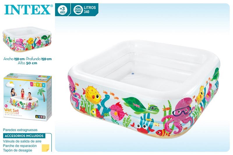 [77590] Piscina Hinchable Acuario Transparente Intex 159 x 159 x 50 CM