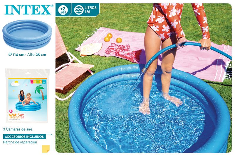 [77646] Piscina Hinchable 3 Aros Azul Intex 114 x 25 CM
