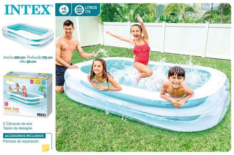 [77818] Piscina Hinchable Familiar 262 x 175 x 56 CM Intex