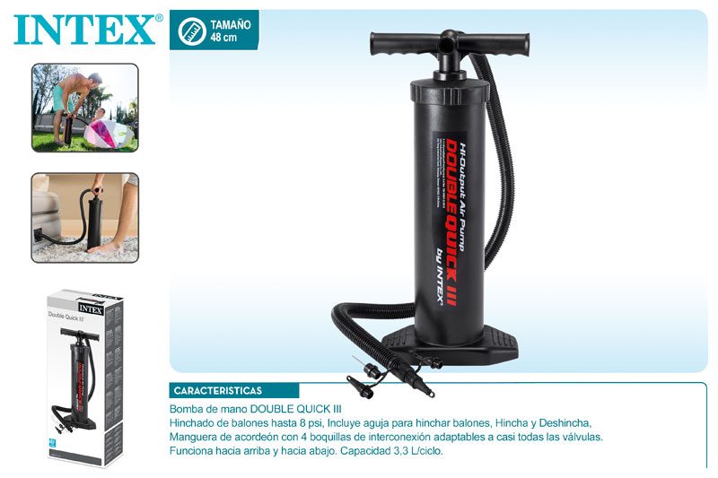[77824] Bomba de Aire de Pie 4 Boquillas Intex 48 CM