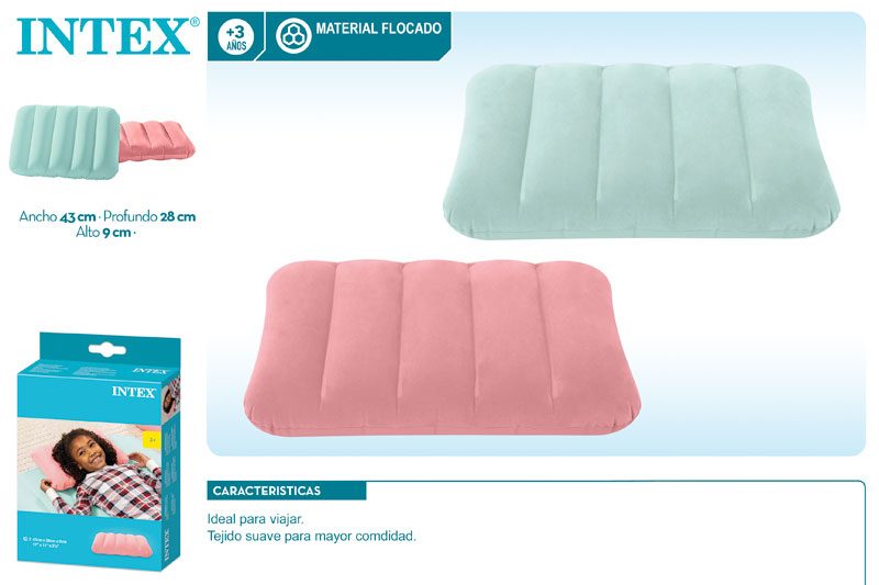 [91805] Almohada Hinchable Surtida Colores "Intex" 43 x 28 CM