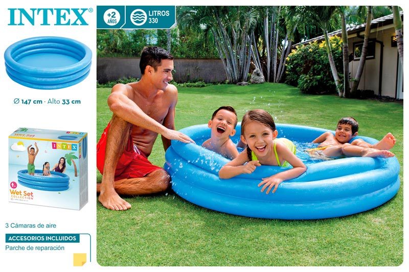 [91810] Pisicna Hinchable Azul 3 Aros Intex 147 x 33 CM