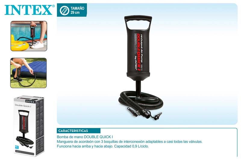 [85227] Bomba de Aire Manual Intex con 3 Boquillas 29 CM