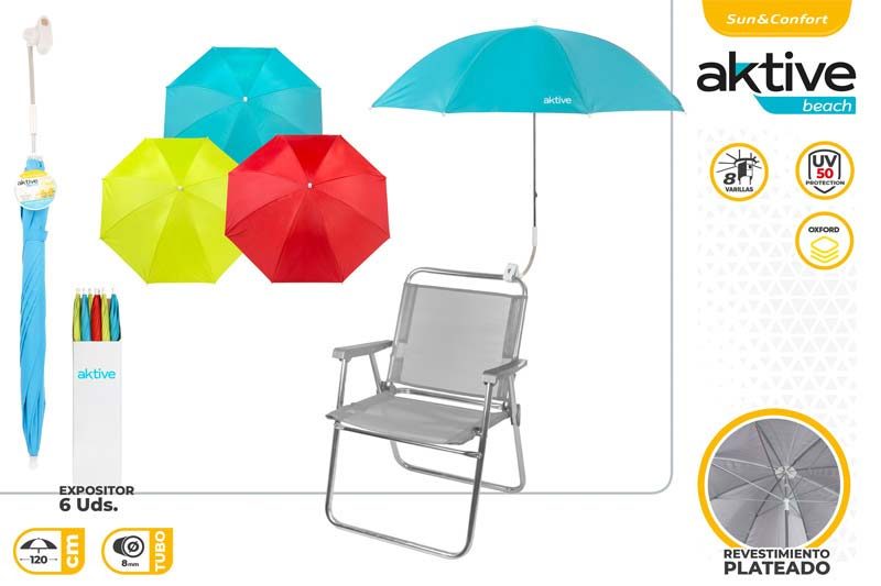[104157] Sombrilla para Silla Playa 3 Surtidos