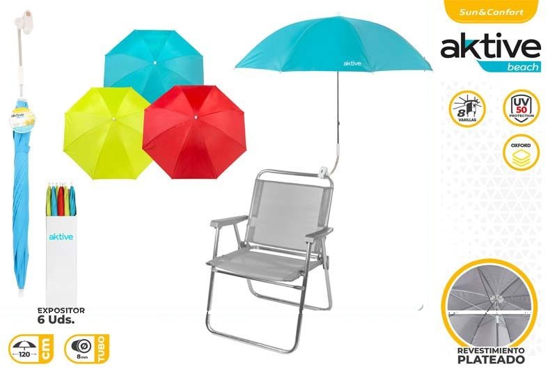 [104157] Sombrilla para Silla Playa 3 Surtidos
