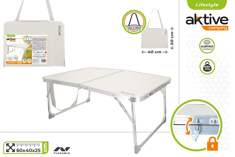 [114355] Mesa Camping Plegable Aluminio 30 x 40 CM