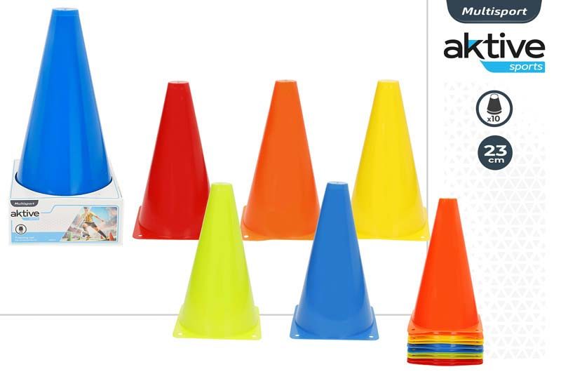 [140182] Cono Entrenamiento Colores 23 CM 10 UDS