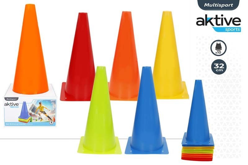 [140183] Cono Entrenamiento Colores 32 CM 10 UDS