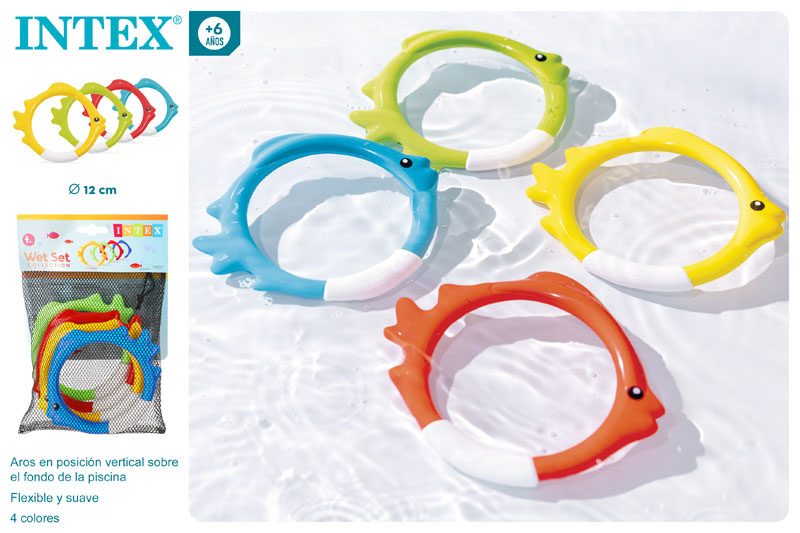 [142423] Juegos Acuaticos Aros Pez Intex 4 UDS