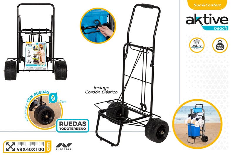 [149660] Carrito Multiusos Plegable Playa 100 x 29 x 40 x 49 CM