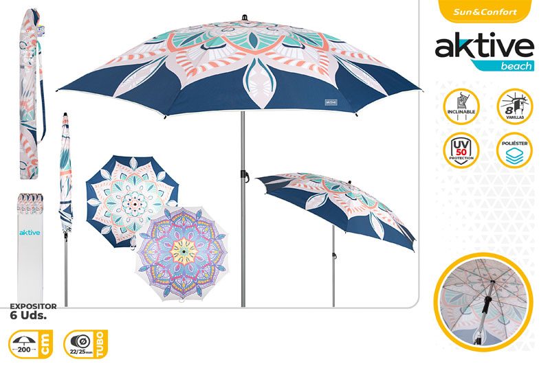[149663] Sombrilla Mandala con Funda 200 CM