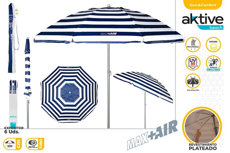 [149667] Sombrilla Marinera con Funda Tubo 28/32 MM 220 CM