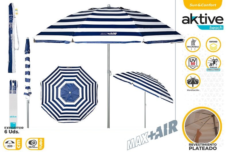 [149667] Sombrilla Marinera con Funda Tubo 28/32 MM 220 CM