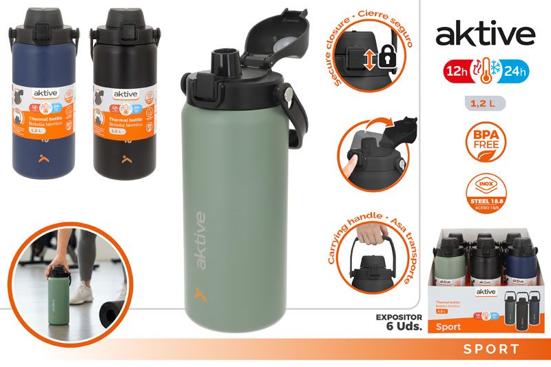 [150073] Botella Termica Camping con Asa Transporte 1.2 LTS