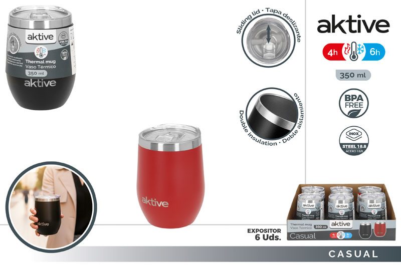 [150079] Vaso Termico Acero INOX Negro 350 ML