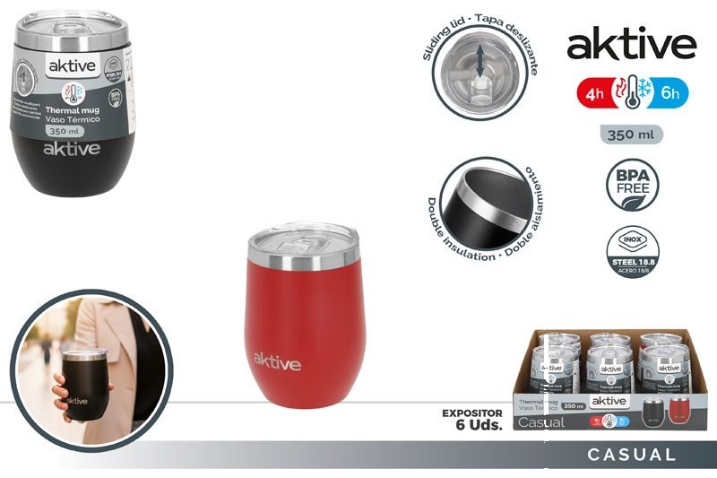 [150079] Vaso Termico Acero INOX Negro 350 ML
