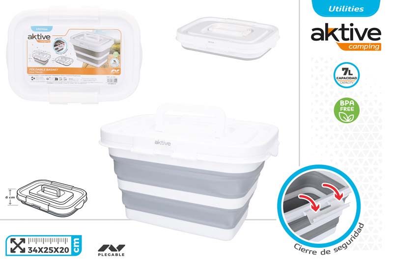 [150091] Cesta Plegable con Tapa 34 x 25 CM 7 LTS