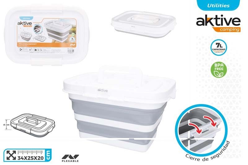 [150091] Cesta Plegable con Tapa 34 x 25 CM 7 LTS