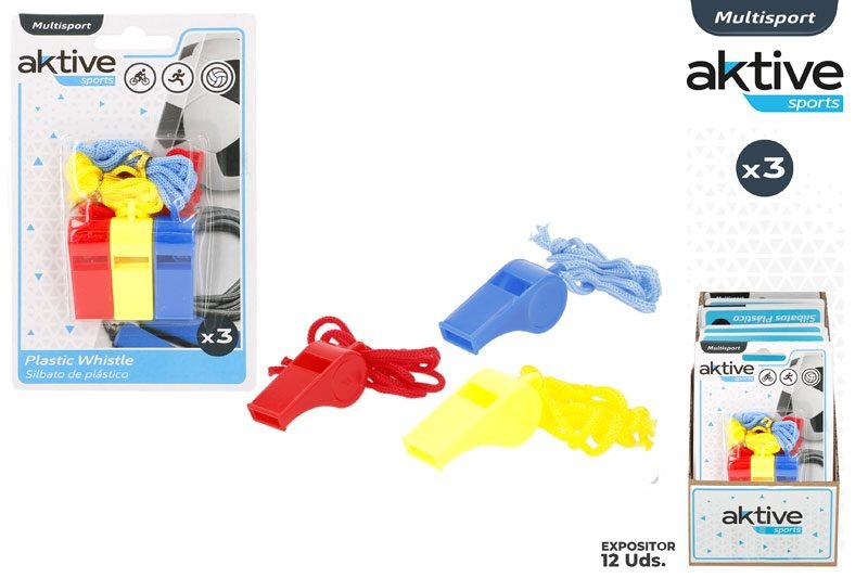[150118] Silbato Plastico Colores 3 UDS