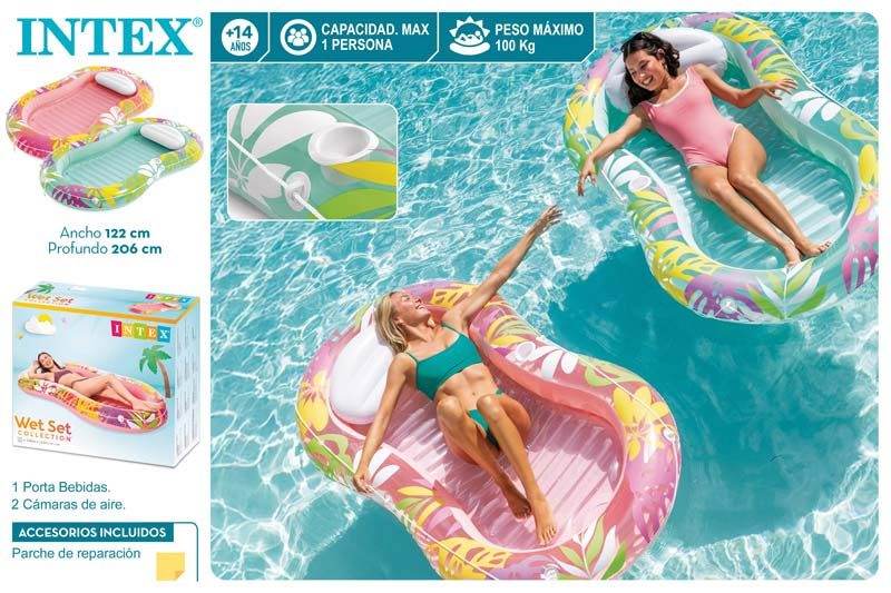 [150136] Colchoneta Lounge Oasis Tropical 206 x 122 CM Intex