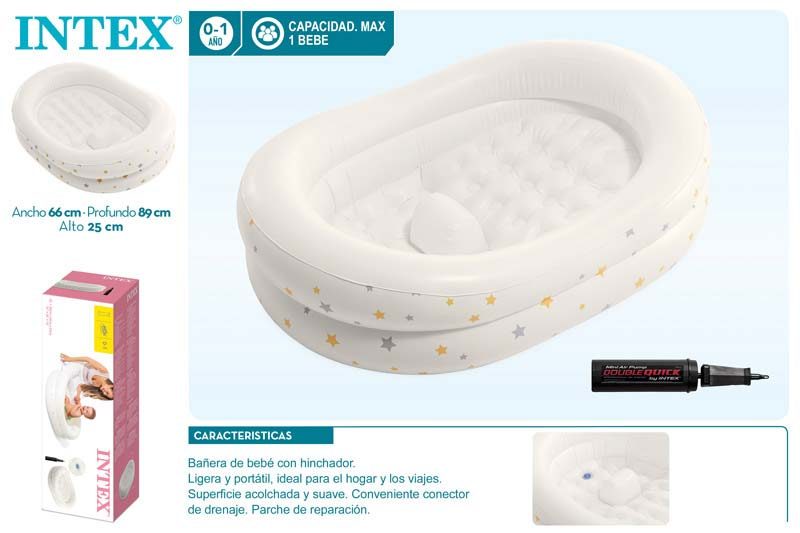 [150137] Bañera Bebe Hinchable Portatil Estrellas 89 x 66 x 25 CM Intex