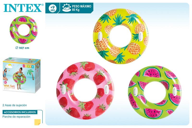 [150149] Flotador Hinchable con Asas Tropical Intex 107 CM