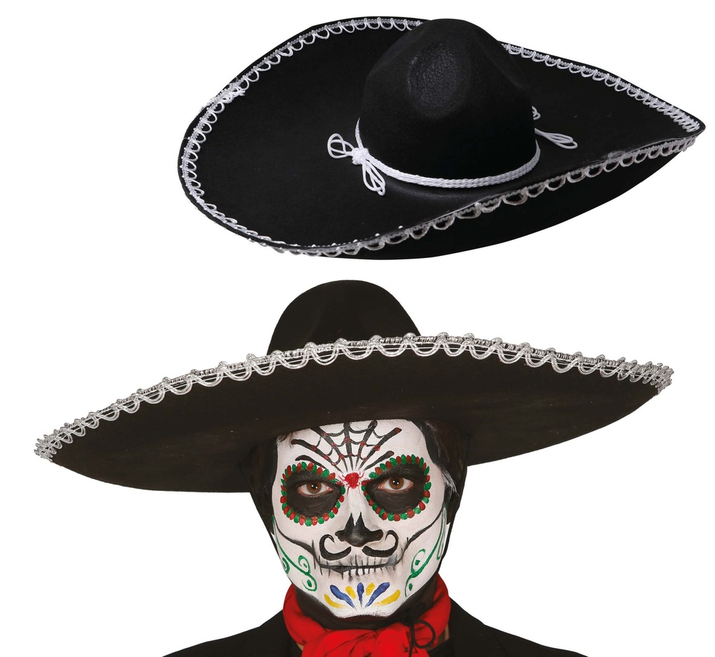 [140772] Sombrero Mexicano Fieltro Negro 55 CM