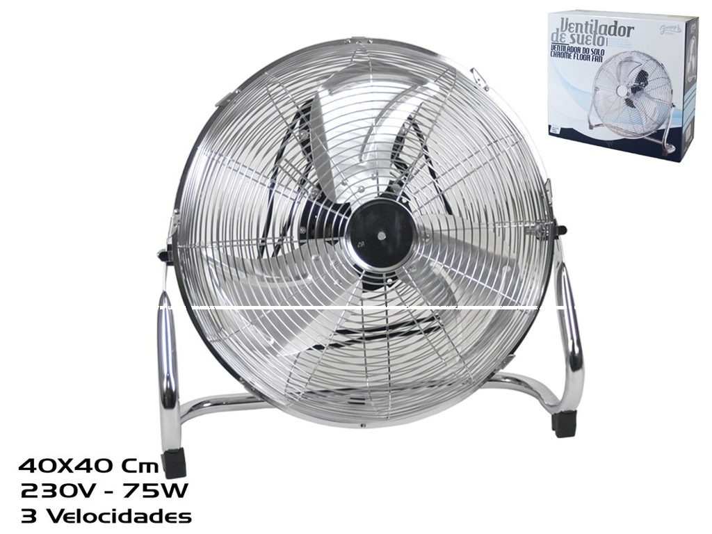[134607] VENTILADOR SUELO CROMADO 75 W 40 CM
