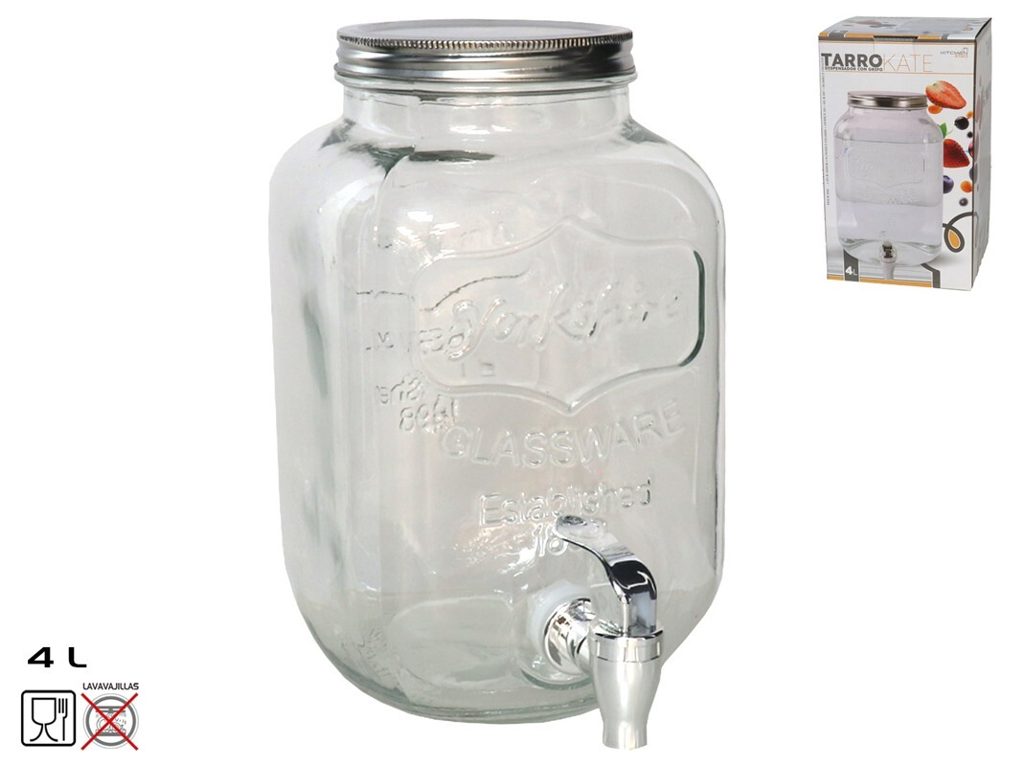 [142122] TARRO DISPENSADOR KATE CON GRIFO 4 LTS