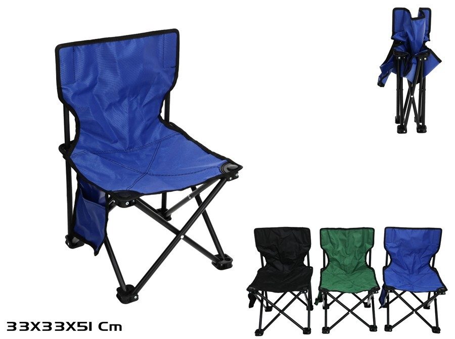 [149350] SILLA PLEGABLE KEVIN 3 SURTIDOS CON FUNDA 33 X 33 X 51 CM