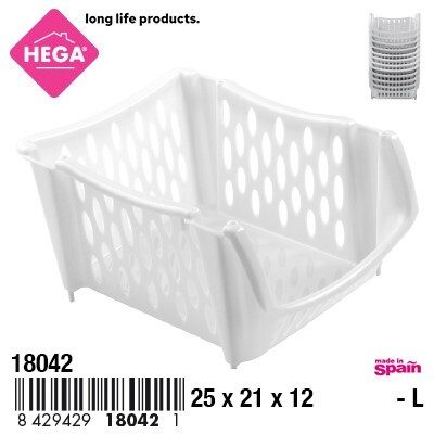 [127204] VERDULERO BLANCO MAIGMO APILABLE 25 CM