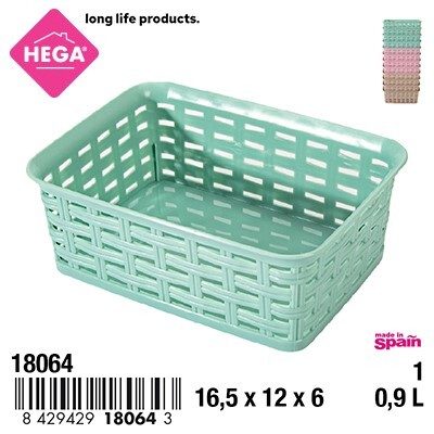 [128872] BANDEJA MULTIUSOS RECTANGULAR RATTAN LINE Nº 1 0.90 LTS