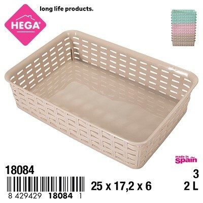 [128873] BANDEJA MULTIUSOS RECTANGULAR RATTAN LINE Nº 3 2 LTS