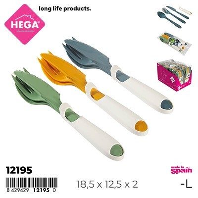 [131422] CUBIERTO GOURMET CON PINZA SUJECION REUTILIZABLE 3 PZAS