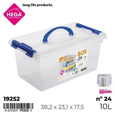 [137181] CAJA Nº24 NEW BOX CON CIERRES Y ASA BLUE REFLEX 10 LTS