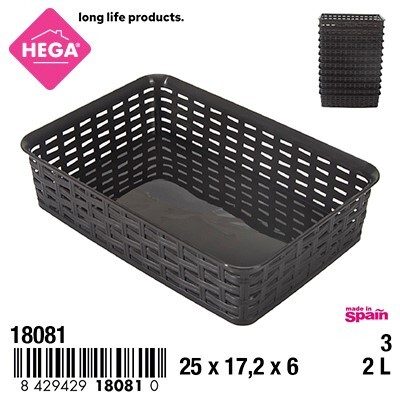 [139863] BANDEJA MULTIUSOS RATTAN LINE MARRON Nº 3 2 LTS