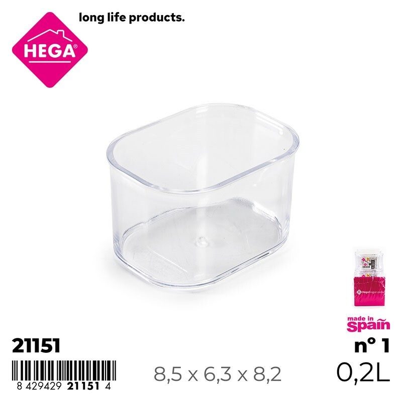 [139904] BANDEJA MULTIUSOS LUXE TRANSPARENTE RECTANGULAR Nº 1 0.2 LTS