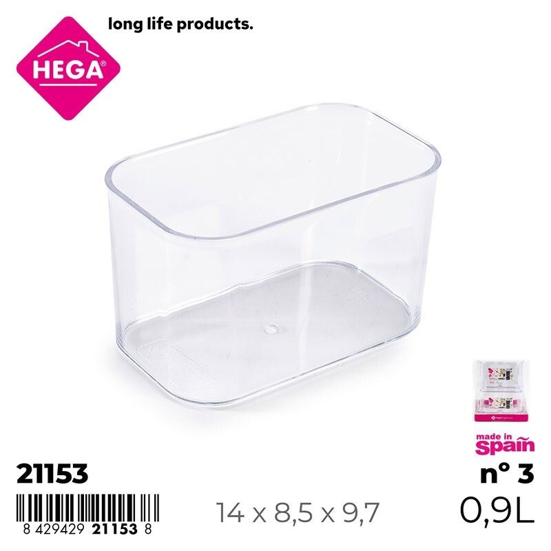 [139906] BANDEJA MULTIUSOS LUXE TRANSPARENTE RECTANGULAR Nº 3 0.95 LTS