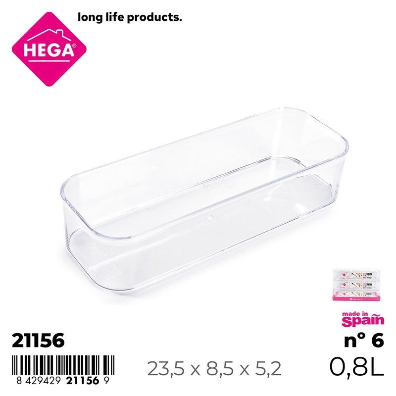 [139934] BANDEJA MULTIUSOS LUXE RECTANGULAR TRANSPARENTE Nº 6 0.89 LTS