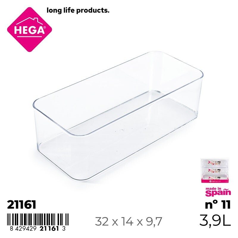[139939] BANDEJA MULTIUSOS LUXE RECTANGULAR TRANSPARENTE Nº 11 3.9 LTS