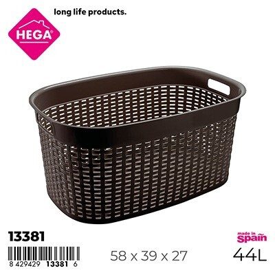 [140017] CESTA DE ROPA RATTAN LINE MARRON 44 LTS