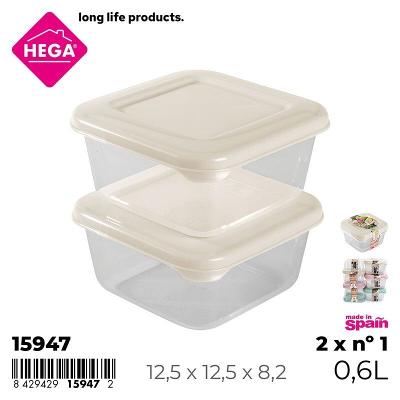 [140144] FIAMBRERA GOLDEN LINE CUADRADA Nº 1 0.6 LTS 2 UDS