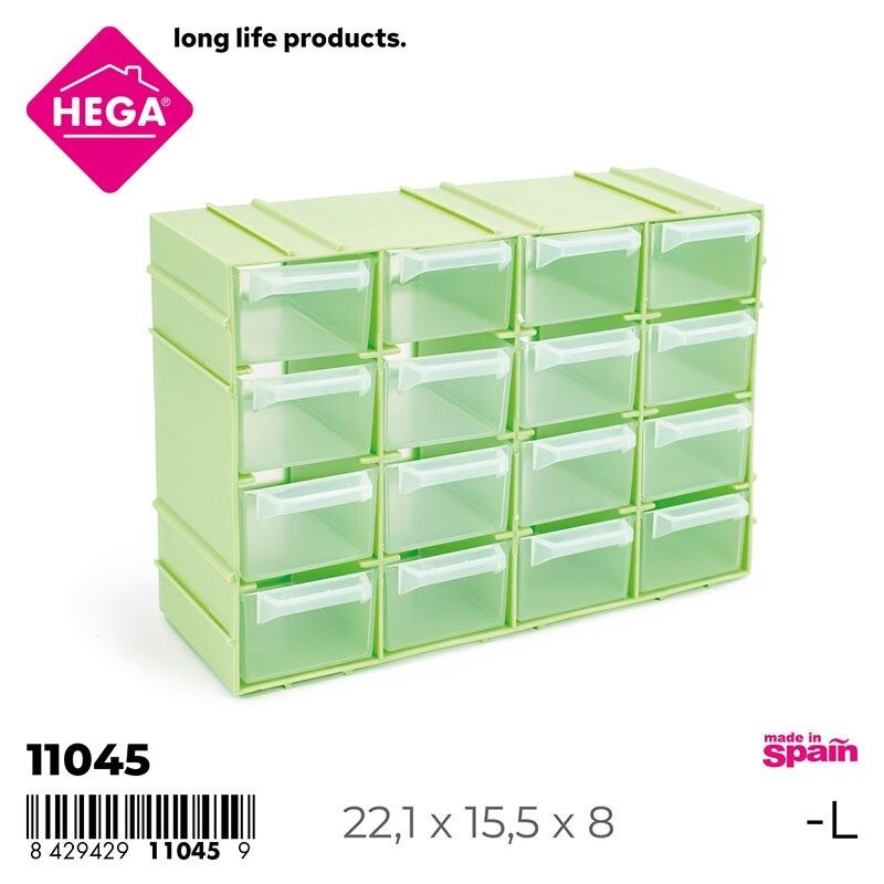 [142588] MULTIBOX EVEREST MULTIHOBBY MODULAR VERDE 16 COMPARTIMENTOS